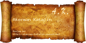 Akerman Katalin névjegykártya